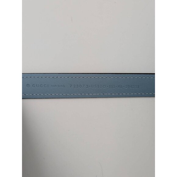 Gucci Women’s Blondie Ciny Interlocking Buckle Leather Belt Cloudy Blue 115cm 72 - Picture 6 of 9